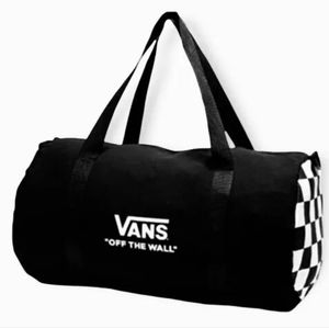 Vans Family Exclusive Black Checkerboard Check Duffel Bag Limited Canvas NEW